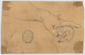 Studie: Ein ausgestreckter linker Unterarm und Hand von Unknown artist