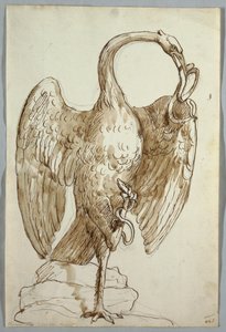 Schwan und zwei Schlangen von Unknown artist