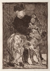 Der Junge mit einem Hund