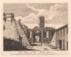 Das Tor des Heiligen Geistes: 1. die Kirche des Heiligen Geistes 2. das Sommerhaus in den Barbarini-Gärten von Unknown artist