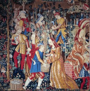 Die Ernte Bauern pressen Trauben (Detail) von Unknown artist