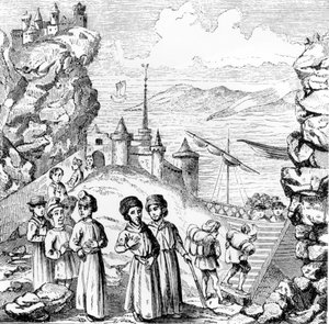 Die Vertreibung der Juden aus Spanien. Reproduktion einer Gravur aus dem frühen 17. Jahrhundert.