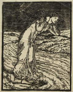 Die Legende von Amor und Psyche: Frau weint neben einem Bach von Unknown artist