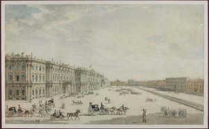 Der Palastplatz in Sankt Petersburg von Unknown artist