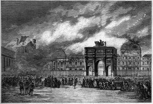 Die Pariser Kommune 1871. Brand des Tuilerienpalastes während der blutigen Woche (22.-28. Mai)