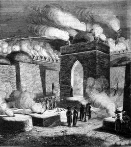 Der Feuertempel von Atesh - gah in Baku, Aserbaidschan. 19. Jahrhundert Gravur von Unknown artist