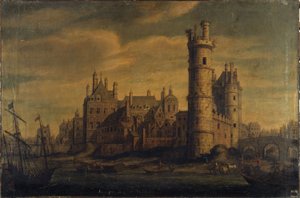 Der Turm und das Tor von Nesle, Hôtel de Nevers, um 1650 von Unknown artist