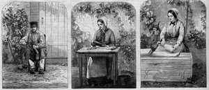 Die Abfüllung von Champagnerwein. Gravur von 1864 von Unknown artist