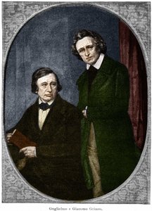 Die Brüder Jakob (1785-1863) und Wilhelm (1786-1859) Grimm, deutsche Schriftsteller.
