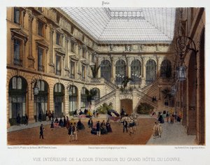 Der Ehrenhof des Grand Hôtel du Louvre von Unknown artist
