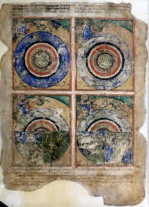 Die Erschaffung der Welt. Genesis. Miniatur aus Codex 212 (oder Padovano Codice oder Bibel von Padua) 1390-1400 Rovigo, Accademia dei Concordi