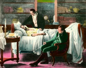 Der Tod von Francois Xavier Bichat (1771-1802), französischer Arzt. Illustration des 19. Jahrhunderts