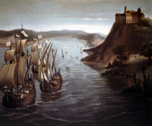 Die Abreise von Christoph Kolumbus aus Palos