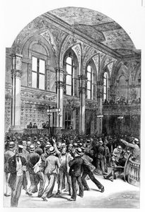 Das Innere der New Yorker Börse im Jahr 1881 von Unknown artist