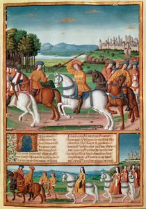 Der Wahnsinn von Karl VI. (1368 - 1422). Am 5. August 1392 begann er im Wald von Le Mans, Anfälle von wütendem Wahnsinn zu erleben: Er schrie nach Verrat, griff seine eigene Truppe an und tötete vier Menschen