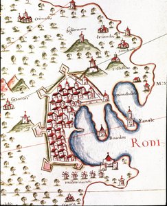 Der Hafen von Rhodos in Griechenland (Detail) von Unknown artist