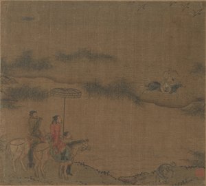 Drei Reiter jagen Wildgänse von Unknown artist