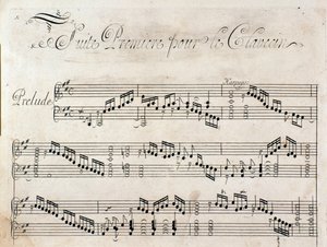 Titelseite der Partitur der Suite von Instrumentalstücken von G F Handel von Unknown artist