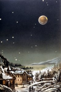 Totale Mondfinsternis. Illustration aus dem 19. Jahrhundert
