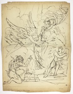 Unidentifizierte mythologische Geburtsszene (recto); Amor und Psyche (verso) von Unknown artist