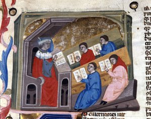 Universität. Manuskript des 14. Jahrhunderts. Biblioteca Nazionale Braidense. Mailand von Unknown artist