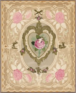 Unbetiteltes Valentinsmotiv (Rosa Blumen und Putti)