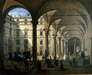 Ansicht des Arcivescovado-Hofs in Mailand von Unknown artist