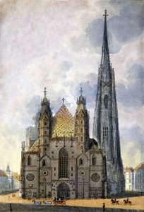 Ansicht der Kathedrale St. Stephan (Stephansdom) in Wien, Österreich, Ende des 18. Jahrhunderts von Unknown artist