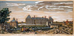 Ansicht des Château Royal de Monceaux. Gravur von 1740. Private Sammlung. von Unknown artist
