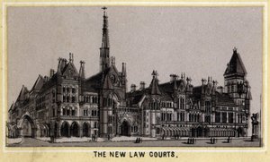 Ansicht des neuen Justizpalastes in London, England