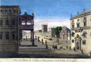 Ansicht des Vizekönigspalastes und eines Teils der Stadt Neapel im Jahr 1760