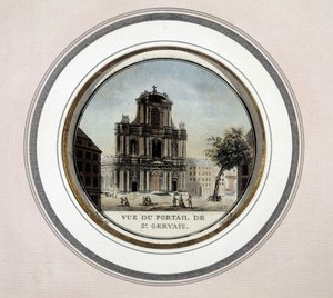 Ansicht des Tores von St. Gervais - Gravur