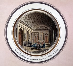 Ansicht des Inneren der Sainte Chapelle de Paris - Gravur