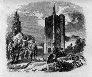 Ansicht des Grabes des italienischen Dichters und Dramatikers Ugo Foscolo (1778-1827) auf dem Friedhof von Chiswick in London. Gravur aus dem 19. Jahrhundert von Unknown artist
