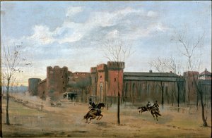 Blick auf das Schloss Sforza mit Kavallerietraining (Gemälde)