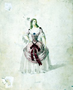 Violetta-Kostüm für die Oper „La Traviata“ von Giuseppe Verdi an der Scala 1855. von Unknown artist