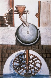 Wassermühle, aus dem Buch "Trujillo del Peru" oder "Códice Martínez Compañón", von Baltazar Martinez Compañón y Bujanda, Bischof von Trujillo (1782-1785) von Unknown artist