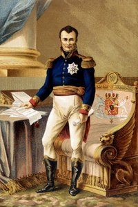 Wilhelm I. der Niederlande - Wilhelm I. der Niederlande (1772-1843) mit der Verfassung von 1815 - Wilhelm I. der Niederlande - (Guillaume Frederic von Oranien-Nassau) von Unknown artist