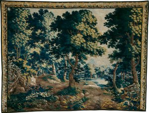 Wald mit einem Teich von Unknown artist