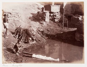 Benares Verbrennungsghat, ca. 1885