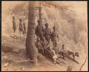 Britische Offiziere und indische andere Ränge, 32. Pioniere in Afghanistan von Unknown photographer