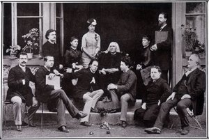 Franz Liszt (1811-1886), in Weimar, im Kreis seiner Lieblingsschüler von Unknown photographer