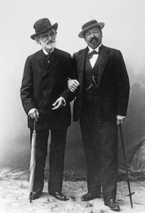 Giuseppe Verdi, italienischer Komponist (1813-1901), und Tenor Francesco Tamagno (1850-1905) in Montecatini Ende des 19. Jahrhunderts
