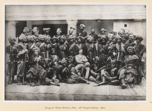 Gruppe von einheimischen Offizieren und Männern, 20. Punjab-Infanterie