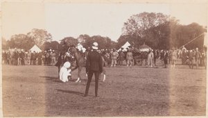 Indischer Reiter fällt von seinem Pferd von Unknown photographer