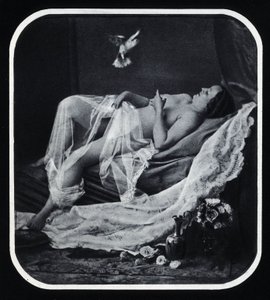 Nackte Frau liegend um 1850 Anonyme Fotografie von Unknown photographer