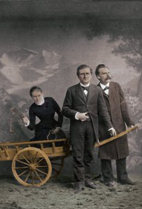 Paul Ree (1849-1901) englischer Philosoph - Lou Andreas-Salomé (1861-1937) (Andreas Salome) russische Psychoanalytikerin - Friedrich Nietzsche (1844-1900) deutscher Philosoph - Mai 1882 (Luzern, Atelier Jules Bonnet) numerische Kolorierung von Unknown photographer