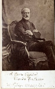 Porträt von Giuseppe Mazzini, mit Autogramm von Unknown photographer