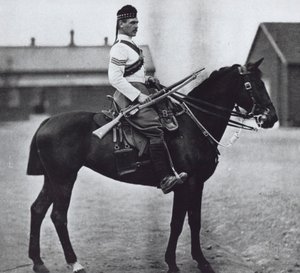 Sergeant der 92nd Gordon Highlanders, ausgerüstet als berittener Infanterist
