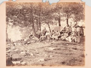 Telegrafen und Signalgeber bei Kaim Gulli, Black Mountain Expedition, 1888